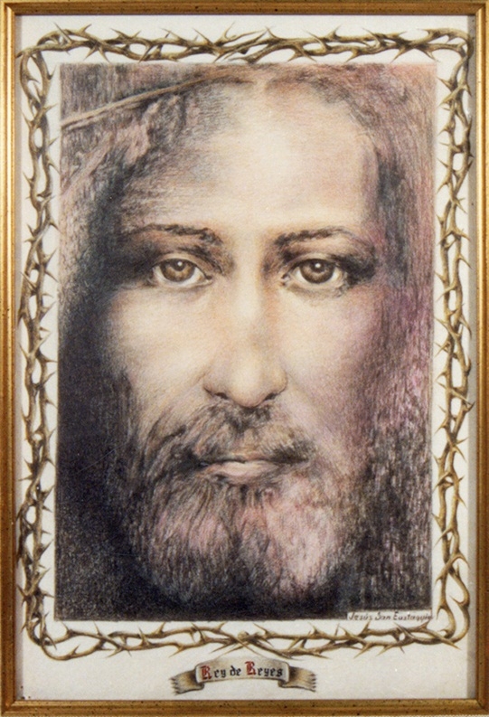 11- Rey de Reyes- prueba Lápiz color sobre pergamino sin tratar-parroquia de S.Cosme y S. Damián-Burgos